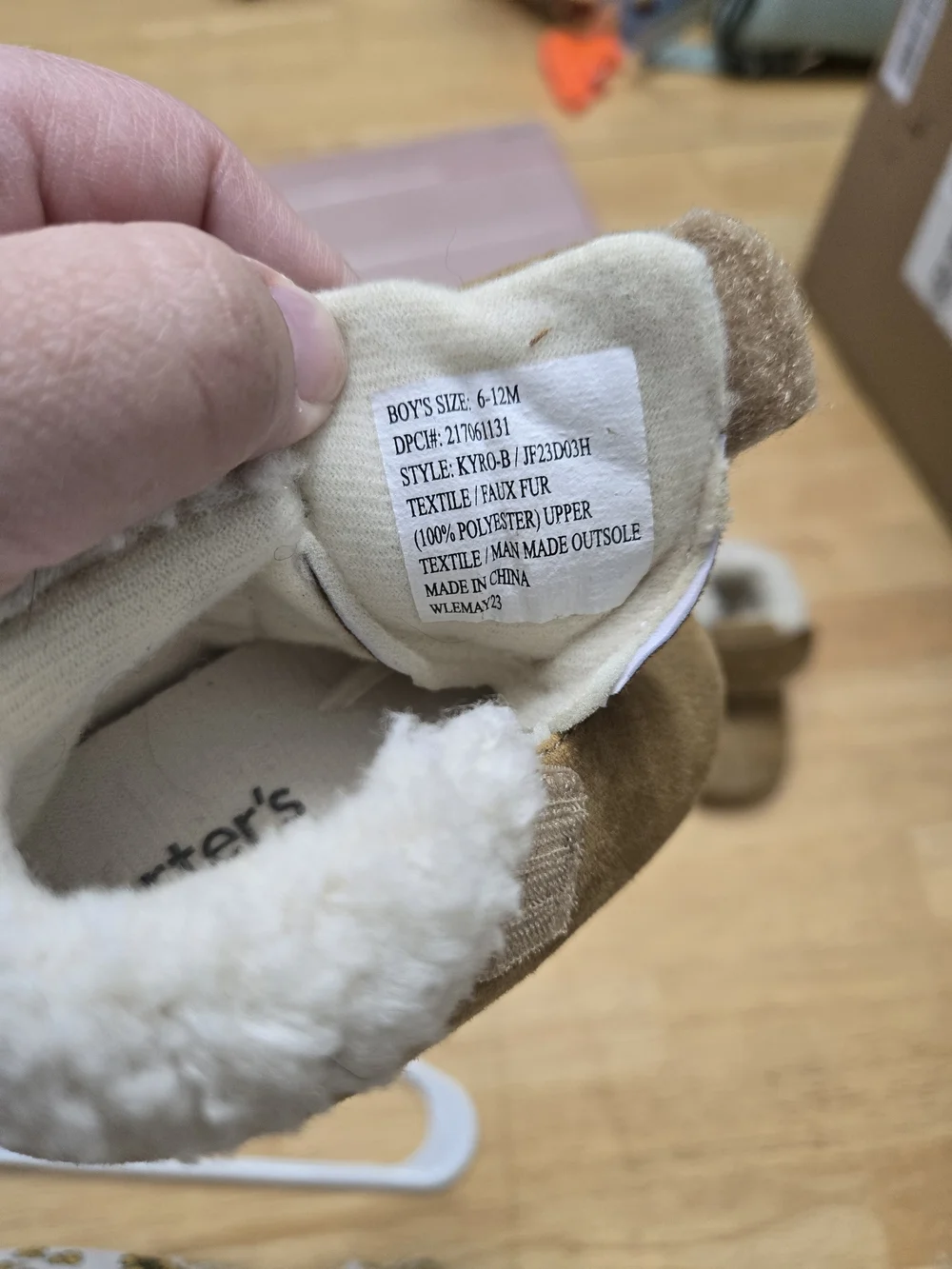 Baby Suede Moccasin Booties with Shearling Lining - Tan